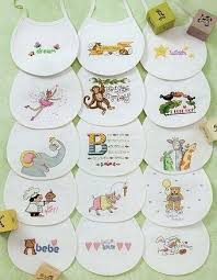 It has been a fun way to learn and to get to know my machine. Leisure Arts Baby Bibs To Cross Stitch Cross Stitch Pattern 4028 123stitch