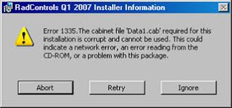 Someones help on this problem would be much appreciated. Error 1335 File Data1 Cab Is Missing Or Corrupted During Installation Of Telerik Products Telerik Ui For Asp Net Ajax Kb