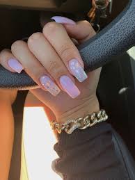 White short nails with rhinestones ♥. P I N T R E S T Ffskhea Pink Acrylic Nails Square Acrylic Nails Pretty Acrylic Nails