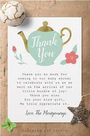 Tea Party Baby Shower Thank You Card Zazzle Com Tea Party Baby Shower Baby Shower Thank You Cards Baby Shower Card Sayings