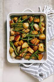 Balsamic Roasted New Potatoes With Asparagus Recipe Cheap Dinner Recipes Vegan Meal Prep Healthy Recipes