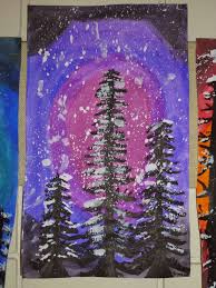Mrs Werner S Art Room 4th Grade Winter Paintings Winter Art Projects Christmas Art Projects Elementary Art Projects 4th grade winter paintings in this winter tree inspired project students studied the art element of color.