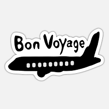 Bon voyage txt & airplane' Sticker | Spreadshirt