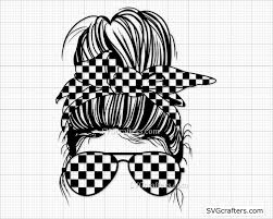 Download Messy Bun Racelife Svg Racing Flag Svg Racing Svg Svgcrafters