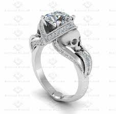 Badass Engagement Ring Skull Engagement Ring Diamond Skull Skull Wedding Ring