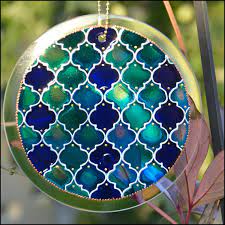 Moroccan Blue Stained Glass Sun Catcher