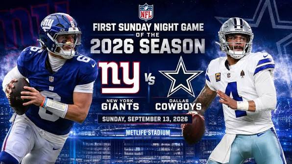 Circle the date: September 13, 2026 ?? The Dallas Cowboys ? are heading  to the Meadowlands to take on the New York Giants ? in the FIRST Sunday  Night Game of the