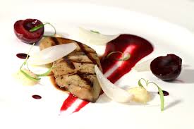 Grilled Foie Gras Cherries Cevennes Onion And Jamaican Pepper