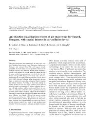 Pdf An Objective Classification System Of Air Mass Types