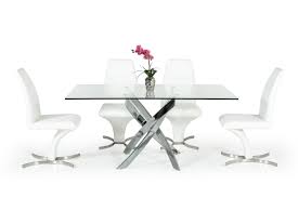Rectangular metal outdoor dining table brings sophistication to your backyard. Modrest Pyrite Modern Rectangular Glass Dining Table