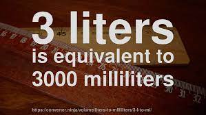 How much is 3 nanoliters/milliliter to microliters/milliliter? 3 Liter To Ml How Much Is 3 Liters In Milliliters Convert