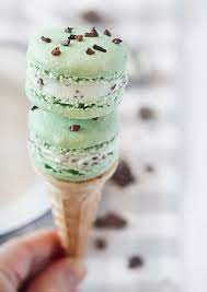 意外と簡単 おしゃれなチョコミントマカロンレシピ macaroni ミント レシピ 食べ物のアイデア レシピ