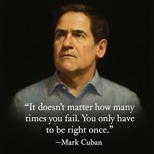 Nobody bats 1000. But you have to keep swinging or you'll never hit  anything.