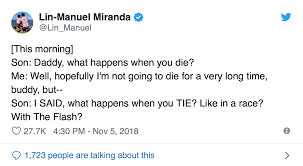 32 Delightful And Wholesome Parenting Tweets By Lin Manuel Miranda In 2020 Lin Manuel Miranda Funny Lin Manuel Miranda Quotes Hamilton Lin Manuel Miranda