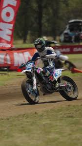 Tom Drane leads Tom Herrick and Max Whale at Gunnedah for the final Pro 450  round of the 2023 Aussie Flat Track Nationals season. , 24 Races