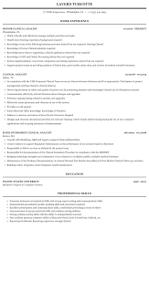 clinical analyst resume sample mintresume