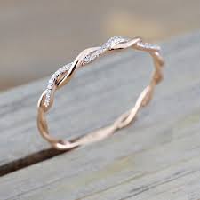 Return to tiffany®:narrow ring in 18k rose gold with diamonds. Daphne Dainty Crystal Rose Gold Twist Ring Fashion Rings Crystal Rings Gold Jewelry Fashion
