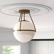 Foundstone Mark 1 Light 13 Semi Flush Mount Reviews Wayfair Ca Semi Flush Ceiling Lights Semi Flush Flush Ceiling Lights
