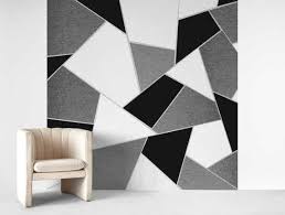 Black And Gray Bedroom Paint Blue Ink Silver Geometric 1 Wallpaper In 2020 Bedroom Wall Paint Grey Wall Decor Geometric Wall Paint