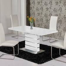 Parini Extendable Dining Table Rectangular In White Gloss Extendable Dining Table Ebay Kitchen Table Settings Modern Furniture Table White Round Dining Table