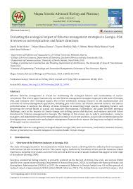 PDF) Evaluating the ecological impact of fisheries management strategies in  Georgia, USA: A review