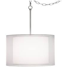 Milan Double Shade 18 Wide White Swag Pendant Plug In Hanging Light Plug In Chandelier Dining Light Fixtures