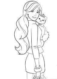 Barbie And Cat Coloring Pages Barbie Coloring Pages Princess Coloring Pages Mermaid Coloring Pages