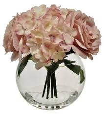 Bridal bouquet,blush pink and pale blue classic wedding bouquet, rustic boho flower bouquet, design in rose peony and hydrangea. Home Furniture Diy Artificial Blush Pink Rose Hydrangea Flowers In Clear Fishbowl Glass Vase Kisetsu System Co Jp