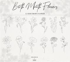 Birth Month Flower Svg Pack Floral Svg Bundle Birth Month Etsy Birth Month Flowers Month Flowers Flower Svg