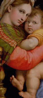 The Madonna of the Chair Round Beach Towel by Raphael