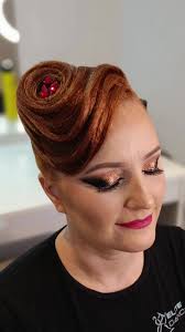 Retro style hair and makeup for Maxine ✨ #hairtok #dancesport  #ballroomhairstyle #ballroomhair #ballroomhairstyle #hairstyle #retro  #1940s #1940 #ballroomdance