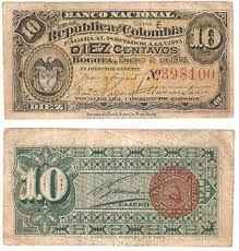 10 Centavos Bogota 1893 Banco Nacional De La Republica De Colombia Billetes Colombianos Billetes De Banco Billetes