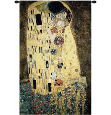 Ewa 2091 Yellow Klimts The Kiss Tapestry Wall Art Tapestry Wall Art Klimt Ikea Decor