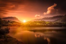 Yes, guests often enjoy the mountain view available here. Green Mountain And Sunset View Sunset Mountains Spain Asturias Reservoir Hd Wallpaper Wallpaperbetter