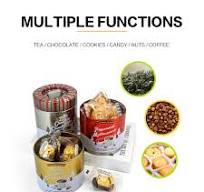 Stackable Iron Tinplate 3 Layers Metal Chocolate /Candy Tin Can for  Christmas