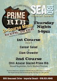 Place in a greased roasting pan. Thursday Prime Rib Dinner At Sea180 Cohn Restaurant Group