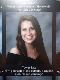 Tyleroakley Tiktok Itsaclock Fiftyshadesofugly We Just Got Our Yearbooks And These Are My Fav Qu Senior Quotes Funny Funny Yearbook Quotes Funny Yearbook