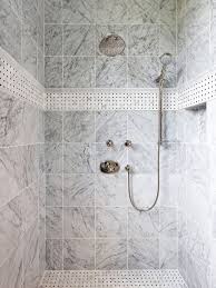 Marble Square Tiles Nickel Rain Shower Decorative Marble Tile Floor And Stripe Basketweave Tile Bathroom Shower Tile Designs Shower Tile