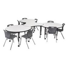 Crescent Cog Mobile Collaborative Table W Whiteboard Top Set Thiết Kế