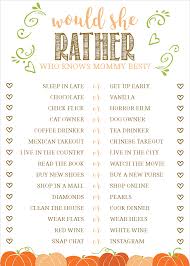 Would She Rather Baby Shower Game Autumn Pumpkins Fall Baby Shower Country Baby Shower Baby Show Baby Shower Fall Country Baby Shower Baby Shower Pumpkin