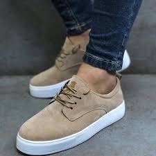 Knack 077 Suet Bej Erkek Ayakkabi Gents Shoes Shoes Mens Casual Shoes