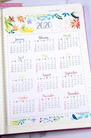 2020 Calendar Template Printable Watercolor Bullet Journal Etsy In 2020 Bullet Journal Ideas Pages Bullet Journal Printables Journal