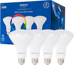 Peace By Hampton Br30 Smart Wi Fi Full Color Led Flood Light Bulb 4 Pack Ab1026 Best Buy