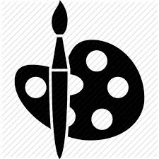 Black And White Vector Palette 0 98 Paint Palette Icon Graphic Image