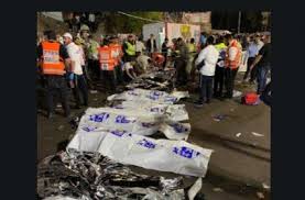 Israeli medical officials said friday that a stampede broke out during the jewish religious festival of lag baomer in the country's northern region, killing at least 44 and injuring at least 150. Fhhenrxeoxm8am