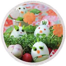 Funny Decorated Eggs For An Easter Breakfast Yoga Mat
