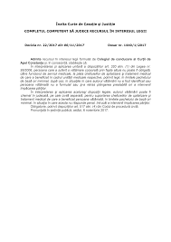 Inalta curte de casatie si justitie act publicat în monitorul oficial nr. 2