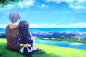 Download our free software and turn videos into your desktop wallpaper! Download 2560x1700 Anime Couple Scenic Romance Clouds Cute Wallpapers For Chromebook Pixel Wallpapermaiden