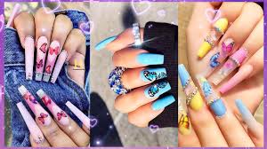 Decoracion de uñas mariposas en uñas cortas. Unas Acrilicas De Mariposas Hermosos Disenos Moda 2021 Youtube
