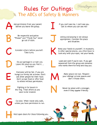 Rules For Outings The Abcs Of Safety And Manners Manners For Kids Smart Parenting Rules For Kids